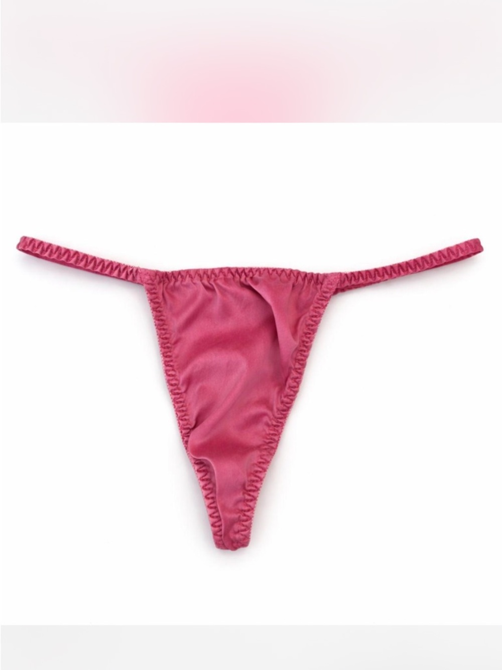 Vintage Y2K Victoria's Secret 100% Silk Thong Panty Size Medium Pink